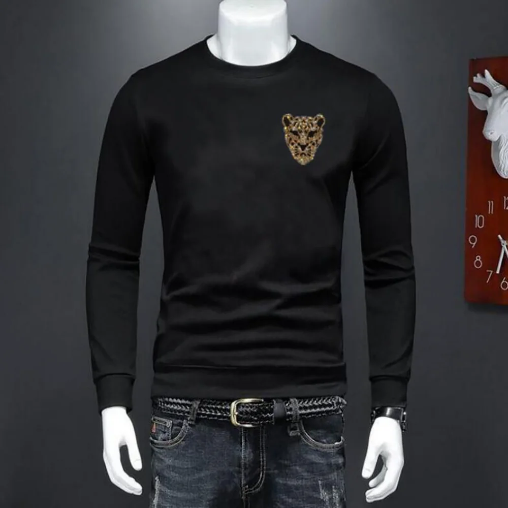 

Skull Brand Sweatshirts long Sleeve Men Hip Hop Street Rhinestone Crew Neck hoody