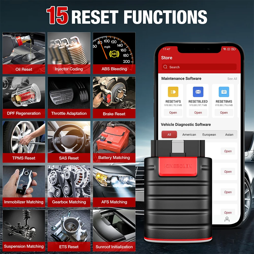KINGBOLEN Ediag ECU Coding Active Test Car Diagnostic Tools 1 Year Free Car OBD2 Scanner Tools Code Reader PK THINKCAR THINKDIAG 3