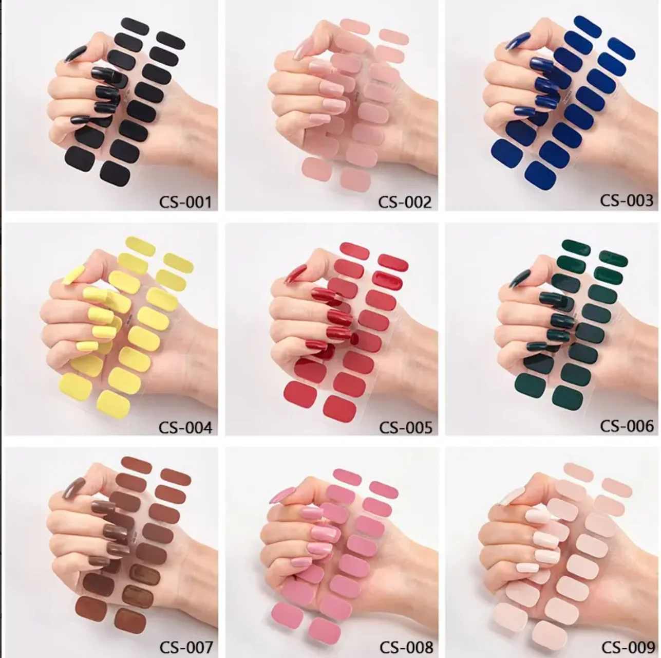 16 Pieces Self-Adhesive Nail Polish Stickers - 25 Colors