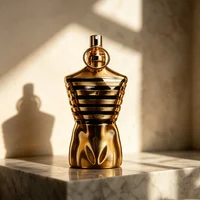 JPG Eau de Parfum 4.2 FL OZ 125ML, Flacon en verre brun à rayures dorées luxueuses, Arôme boisé doux et herbacé superposé, Cadeau de vacances idéal 2