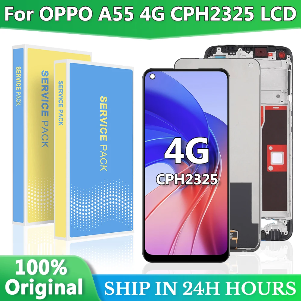 

6.51" Original For OPPO A55 4G LCD Display Touch Screen Digitizer Assembly With Frame Replacement For OPPO A55 4G CPH2325 LCD