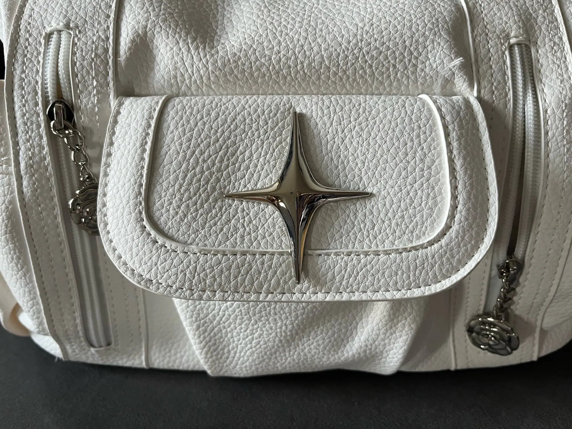 White Leather Y2K Bag – Aesthetic Shoulder and Tote Bag
