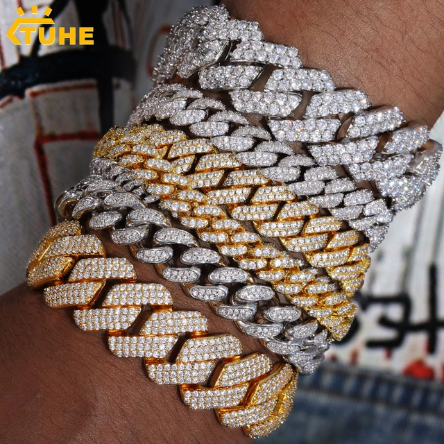 17mm Hip Hop Cuban Link Bracelets for Men Women Punk Crystal Fashion Bling  Rhinestone Bangles Alloy Jewelry Gift Accessories - AliExpress