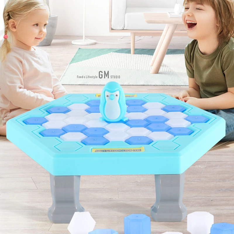 Parent-child Interactive Mini Kids Save Penguin Ice Block Breaker Trap Toys Funny Table Game Toy Stress Reliever Decor parent child interactive toy childrens toys