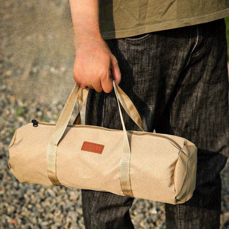 Outdoor Ground Nail Bag Camping Tent Pegs Bag Cylindrical Stake Storage Backpack Portable Miscellaneous Storage Box Toolkit