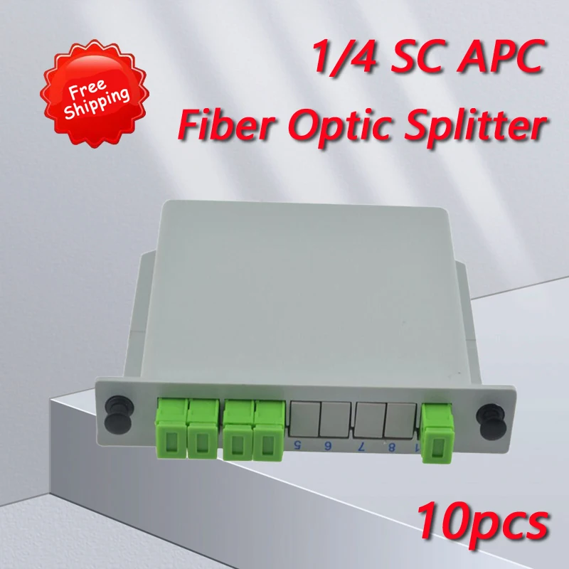 Scatola Ottica Del Separatore Di Ftth Plc Della Fibra Del Separatore Dello Sc Apc Plc 1X4 Di 10 Pz/Lotto Con Il Tipo Planare Splitter Ottico Della Gui