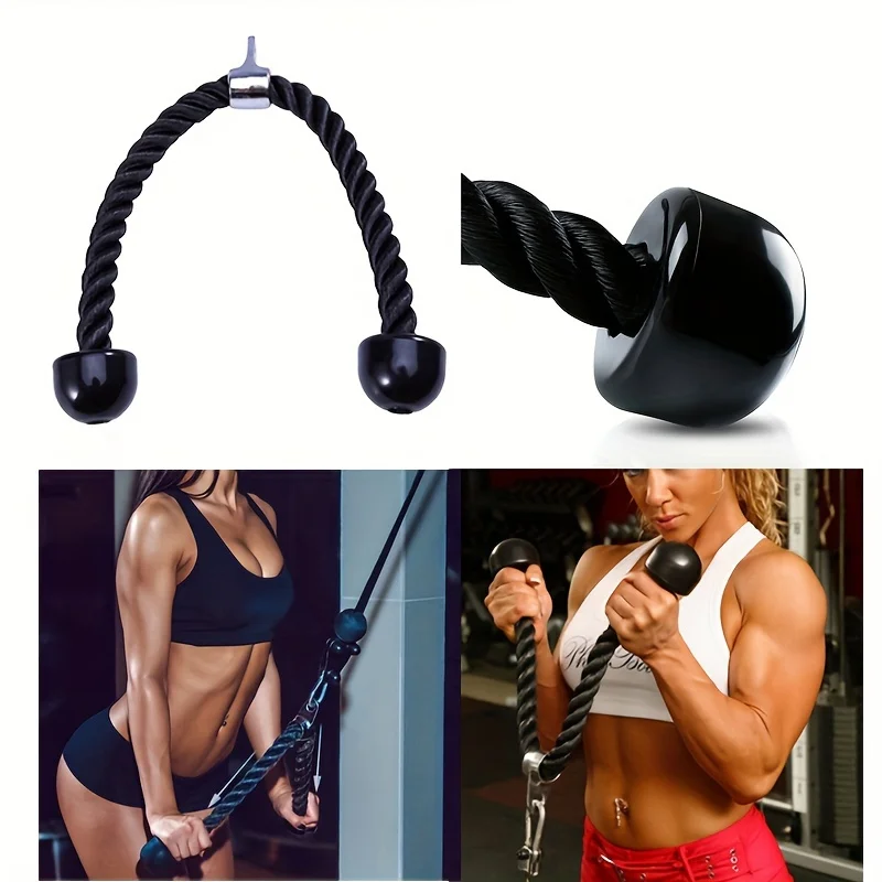 Fitness Tension Rope Triceps Exercise Double-Headed for Home Muscle Training Biceps Pull-Down