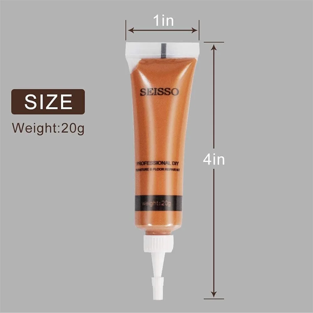 SEISSO 12-Color Wood Furniture Restoration Kit Scratch Repair Paint & Wood Filler for Cabinets Desks Wooden Floors Restore Agent