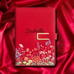 Elegant A5 Faux Leather Personalized Notebook - A5 (Red)