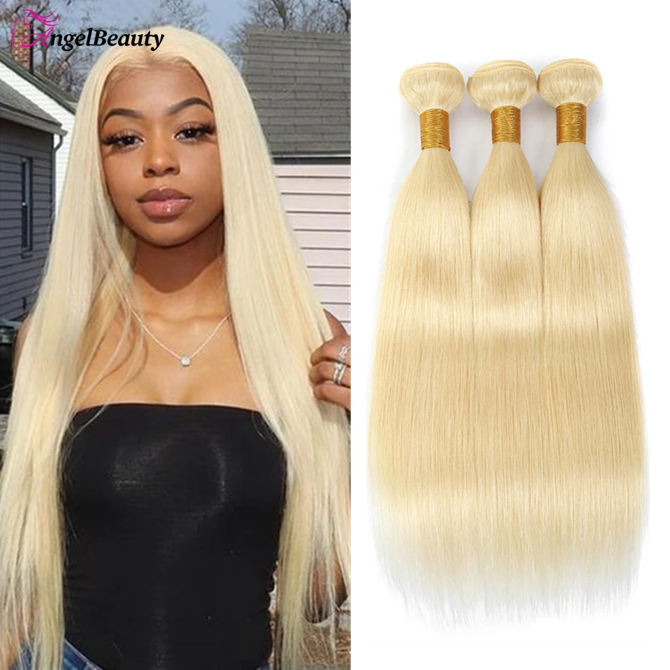 

ANGELBEAUYT 28 30 Inch 613 Blonde Hair Extension Brazilian Hair Weave Bundles Body Wave Remy Human Hair Bundles For Women 12A