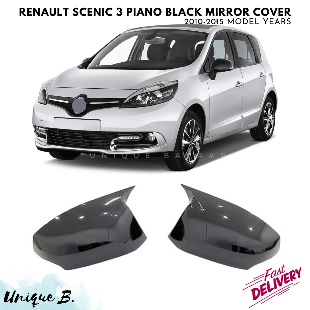 Couvercle de Rétroviseur Chauve-Souris pour Renault Scenic 3, Accessoires  de Voiture, Noir Piano, Tuning, Design dehors Automobile, Pièces Externes,  Années 2010-2015