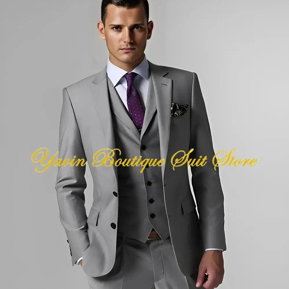 

Men's Suit Wedding Groom Tuxedo Single Breasted Notched Lapel Blazer Slim Fit 3 Pieces Jacket Pants Vest Set Man Outfits