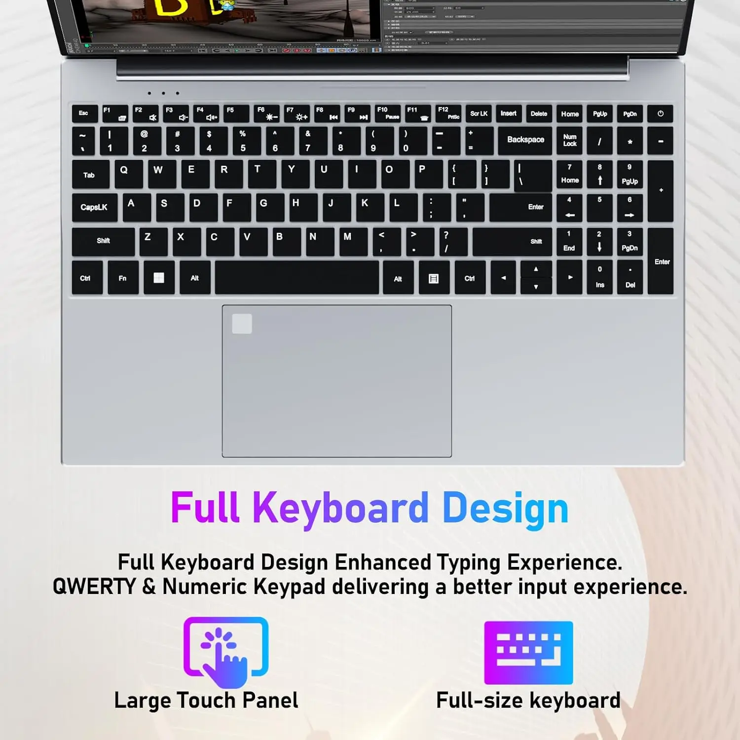 Windows 11 15.6“ Computer Laptop Intel Core I9-9900 Fingerprint Uniock Notebook Pc Gaming 16Gb Ram 1Tb/2Tb Ssd Office Laptops - immagine 5