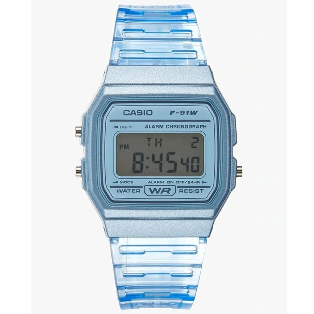 Classic Vintage Casual Casio F-91Ws-2 Blue Strap Resin 7 Anni Orologio Cronometro Con Allarme Batteria