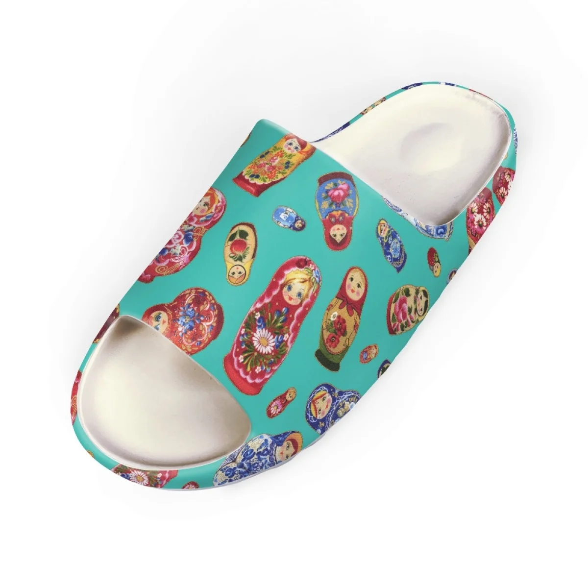 Fashion Concise Women Slippers Russian Matryoshka Pattern Summer Flat Lightweight EVA Home Bathroom Slippers Women Indoor Slides