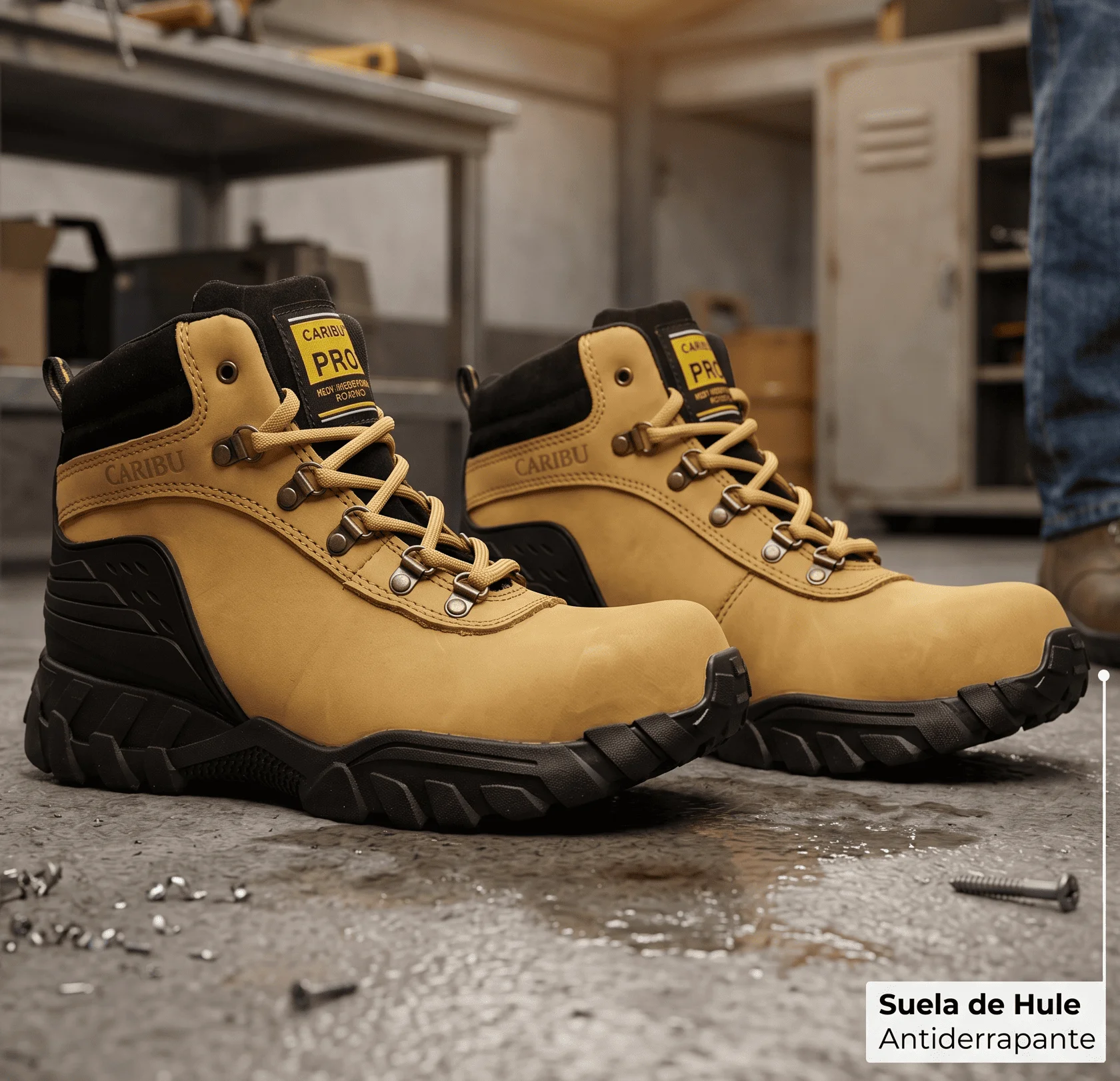 Bota Industrial Caribu 950 Suela Hule Casco Hombre