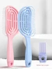 Relaxing Elastic Massage Comb Portable Hollow Hair Combs Scalp Massage Brush Salon Styling Tools Solid Color Oval Hair Brush