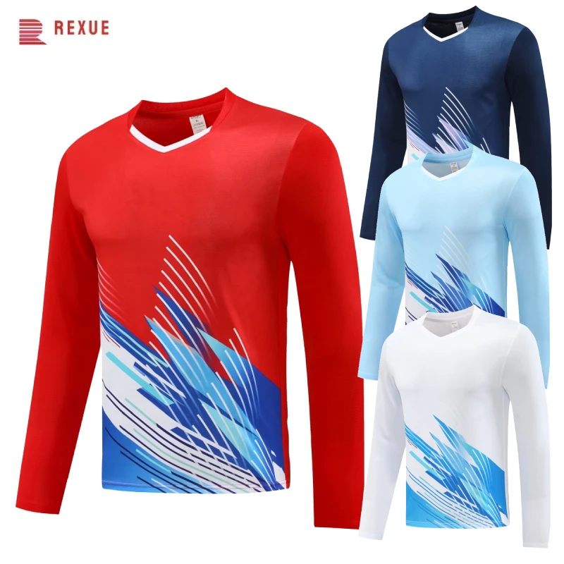 Autumn Long Sleeve Table Tennis tshirt V-neck Unisex Badminton Jersey Men Women Kid Ping Pong Pickleball Shirt Apparel Clothes sport t shirt,badminton table tennis clothes set