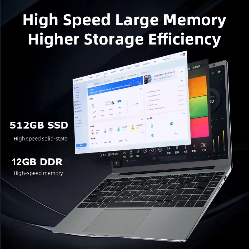 14.1" Laptop Computer Intel Core i7 9850H Laptop Gaming Windows 11 12GB RAM 1TB 2TB SSD Laptops Portable Notebook PC Office Study - immagine 4