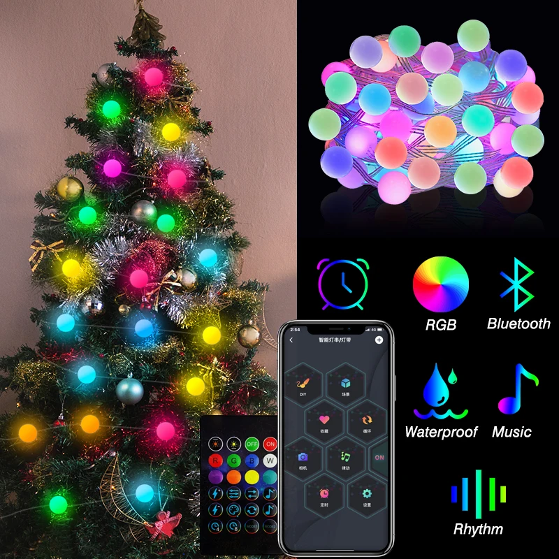 Guirlandes Lumineuses LED pour Sapin de Noël : Ambiance Arc-en-ciel et  Musique Synchronisée – Connect&Facile