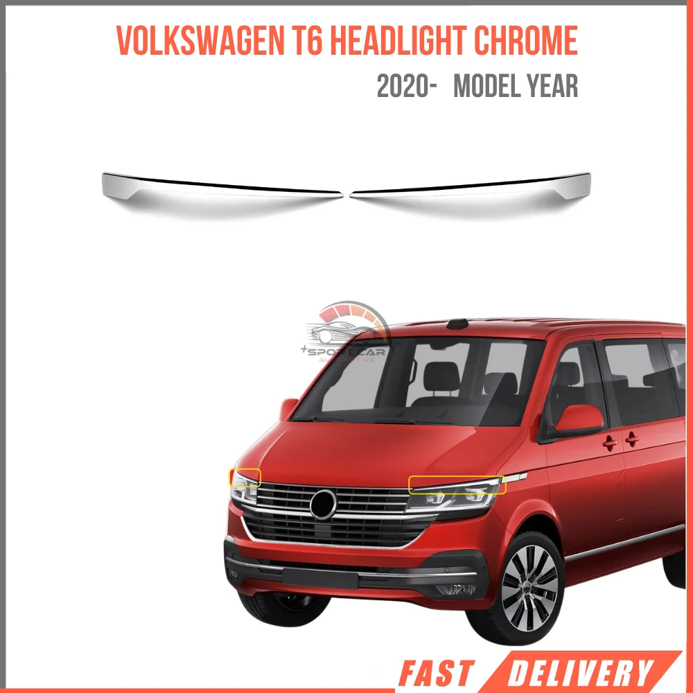 Per Volkswagen T6 Facelift Chrome Headlight Top Trim Acciaio Inossidabile 2 Pezzi Vw Accessori Per Auto Esterni Alta Qualità-Spedizione Gratuita