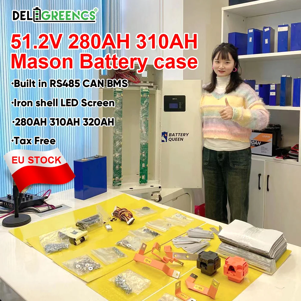 폴란드 Lifepo4 배터리 케이스, 태양광 저장, CAN 케이스 내장 BMS RS485 배터리 키트, 15KWH, 48V, 51.2V, 280AH, 310AH, 320AH