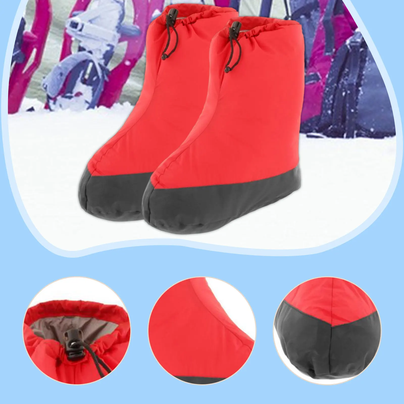 Winter Duck Down Foot Cover Foot Warmer Down Booties Warm Socks Feet Cover Footwear for Outdoor Climbing Snowboarding