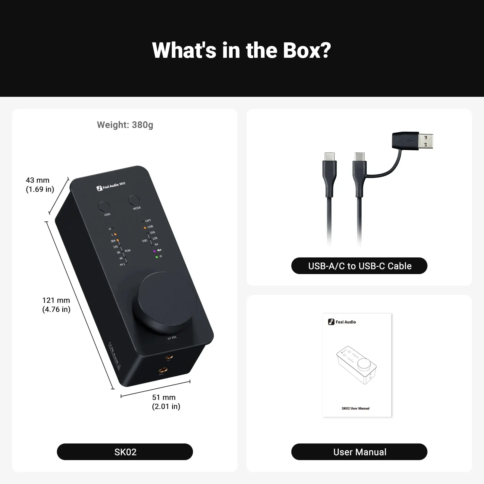 Fosi Audio SK02 Desktop DAC / Headphone AMP Preamp ES9038Q2M Fosi Audio SK02 Desktop DAC / Headphone AMP Preamp ES9038Q2M