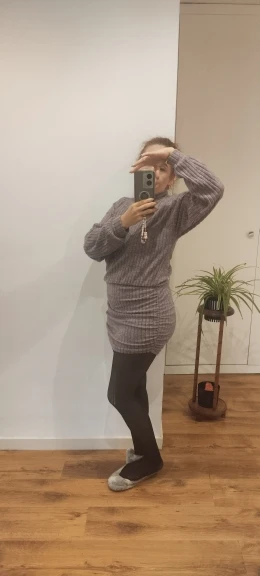 Ribbed Knit Turtleneck Bodycon Mini Dress