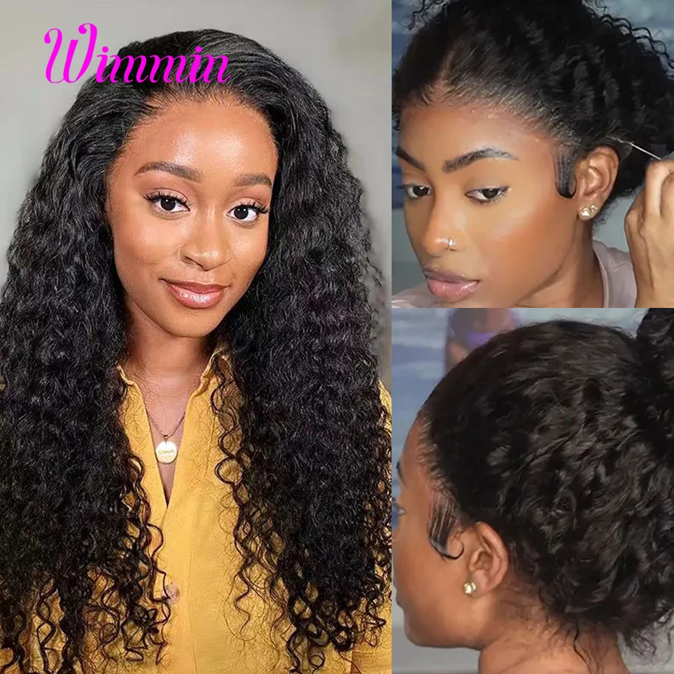 Snug Fit 360 Invisible Strap Lace Frontal Wig Deep Wave Glueless Wig Human Hair Ready to Wear Pre Cut HD 360 Lace Wigs lace front wig human hair wigs 360 lace wig
