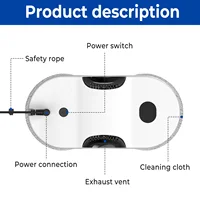 Robot de nettoyage de vitres électrique 5600Pa, automatique et télécommandé, aspirateur pour le lavage des vitres, robot de nettoyage de vitres pour appareils ménagers 3
