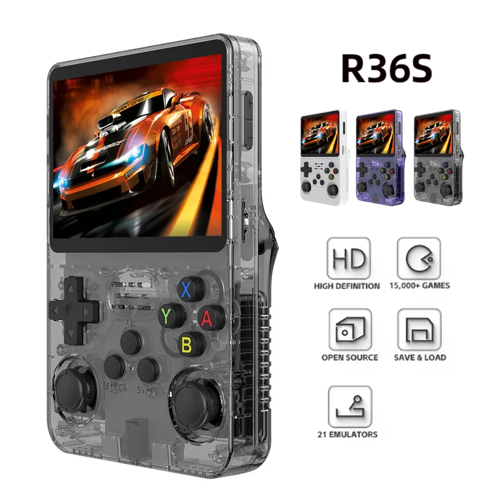 R36S Retro Handheld Video Game Console Linux System 3.5 Inch IPS Screen R35s Pro Portable Pocket Video Player 64GB Games - AliExpress