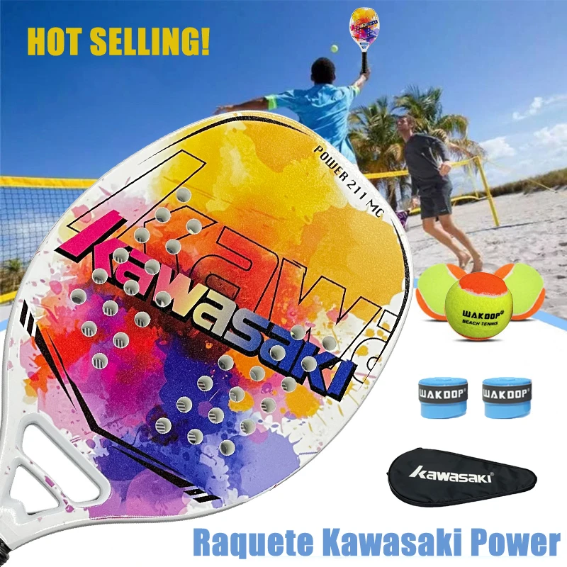 Kawasaki Beach Tennis Racket Carbon Professional Raquete beach tenis Tennis Racquet Rough Face With Bag,tennis racket