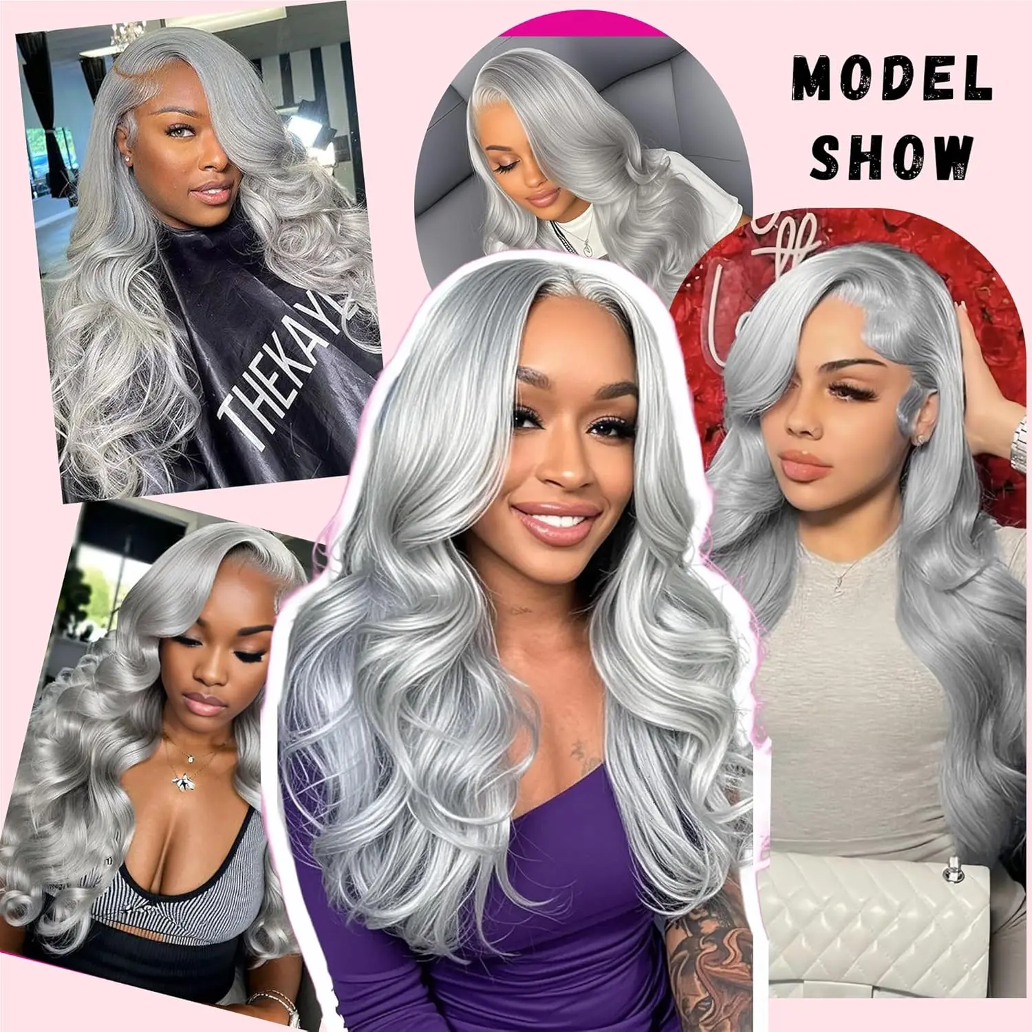 250 Density Grey Body Wave Lace Front Wigs Human Hair 613 Colored Vietnamese Silve  13x4 Hd Lace Frontal Wig Human Hair Wigs