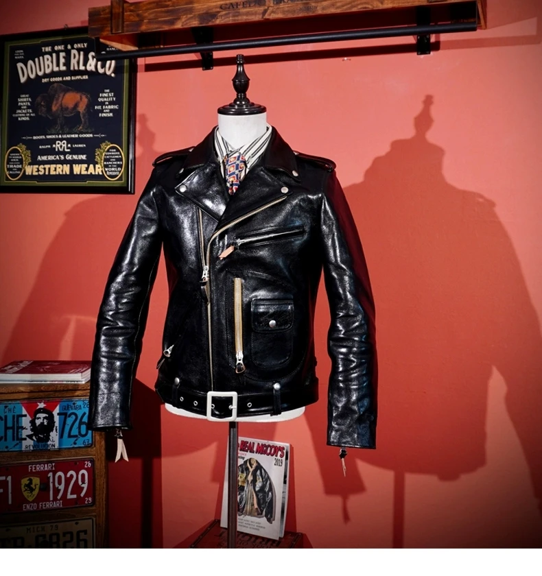 라이더자켓 남성용 레지던트 이블 가죽 재킷, 캐주얼한 PU 가죽 재킷, 오토바이에 어울리는 착용감 9 일본 티코어 말 가죽 슬림 클래식 말가죽 스타일리시 라이더 재킷, 아시아 사이즈, 최고급 헤비 정품, LKH1430