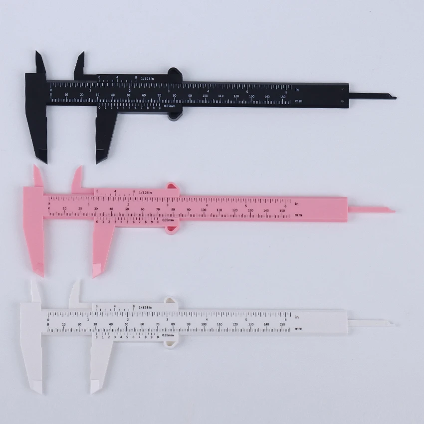 150mm Portable Plastic Eyebrow Measuring Vernier Caliper Tattoo Caliper Ruler Plastic Makeup
