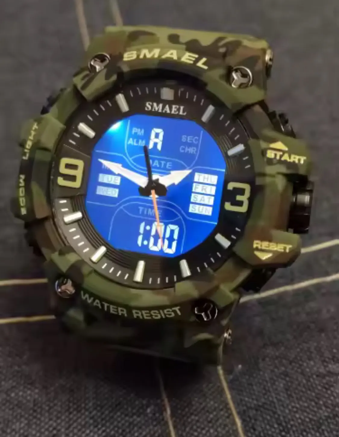 Relógios militares masculinos, relógio esportivo à prova d'água, despertador, tempo duplo, relógios de pulso digitais 8049b, relógios militares photo review