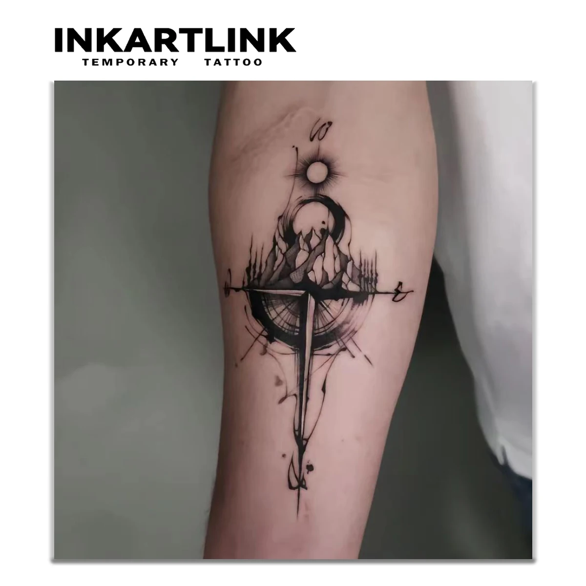 Kompas tijdelijke tattoo sticker, waterdichte magische tattoo, duurt tot 15  dagen nep tattoo, semi permanente tattoo - AliExpress, image size:1200x1200