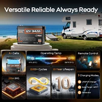 Batterie au lithium LiFePO4 Humsienk 12V 300AH (314AH) version Bluetooth, BMS 200A, cellules A+, pour système solaire hors réseau, camping-car, bateau 5
