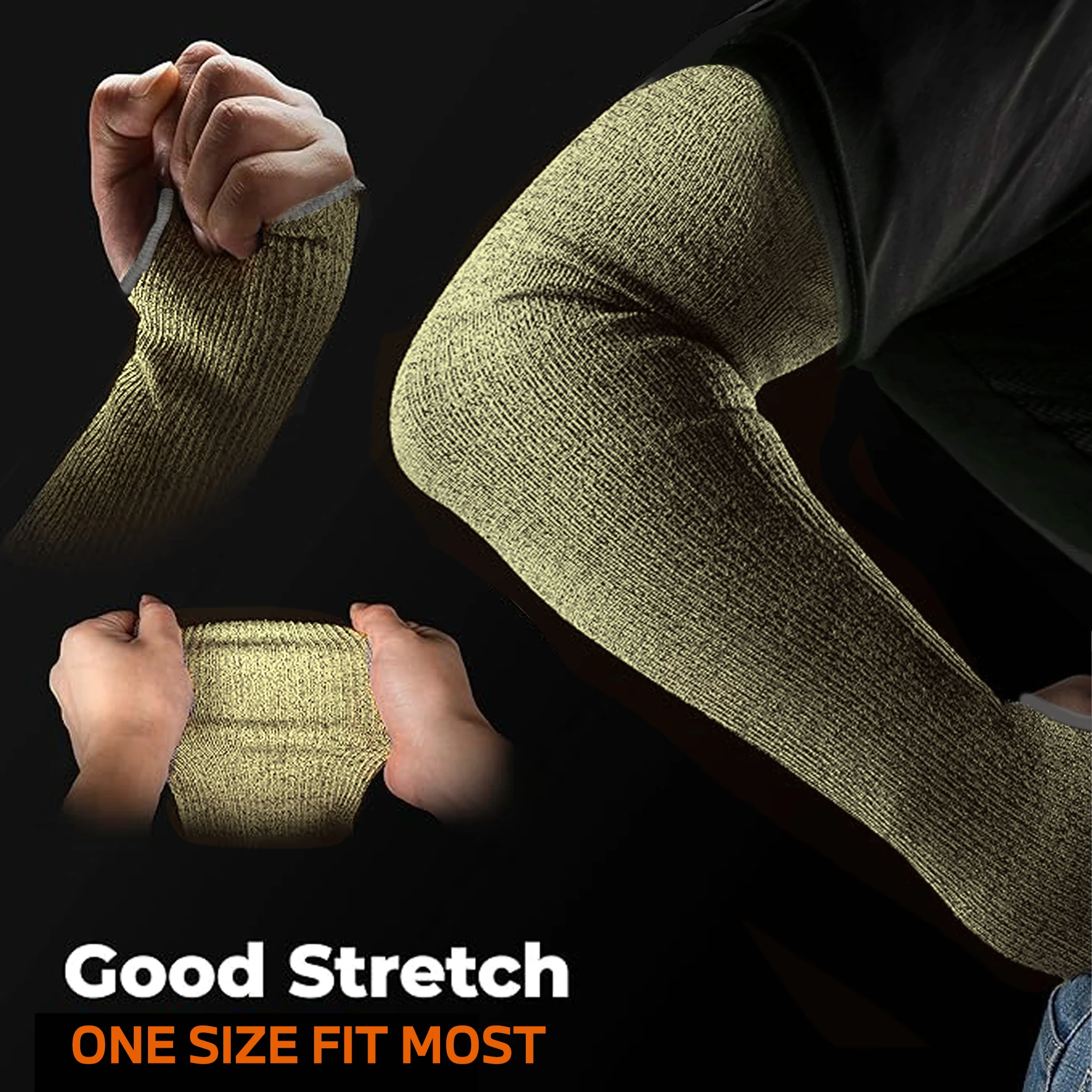 Kevlar Anti-Cut Aramid Fiber Protective Sleeves, 44cm, Heat Resistant
