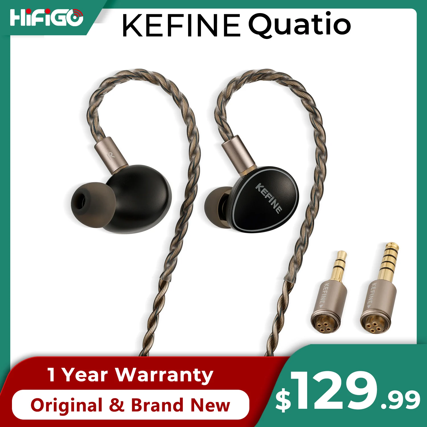 KEFINE Quatio 2DD + 2BA ハイブリッドドライバーインイヤーイヤホン