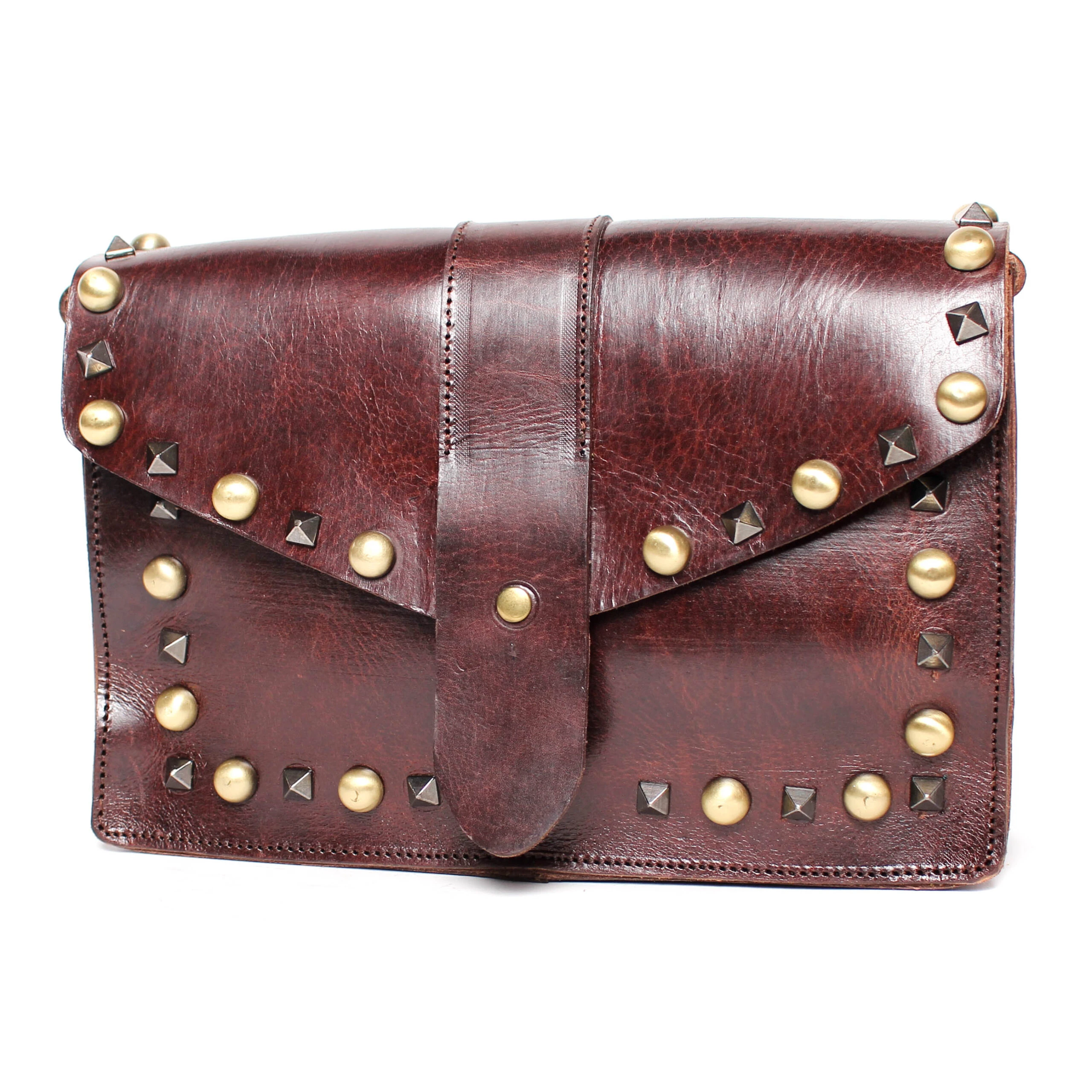 Bolso de Piel Chocolate Solapa con bolsos mujer| | -