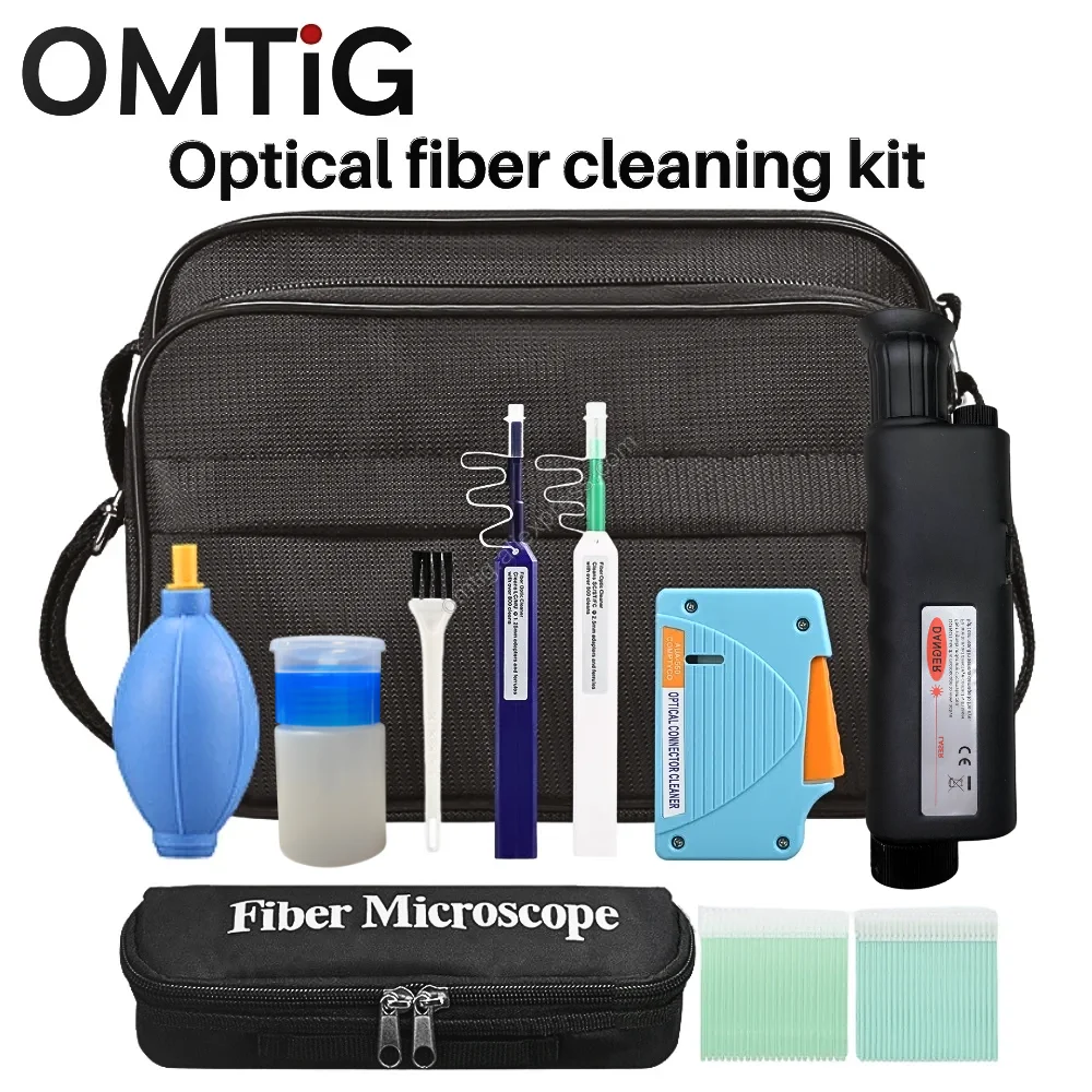 12pcs/set Professional Fiber Optic Cleaning Set with Cleaning Microscope and Free Shipping professional digital microscope 12 million pixels ips touching screen 50 1600x magnification soldering microscope picture taking video recording maintenance workbench with led fill light compatible with pc wins and macos system