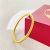 Fashion Bracelets Simple Gold Bangles Designs With 24k Gold Plated Chunky Gold Bangle Dubai Jewelry 3