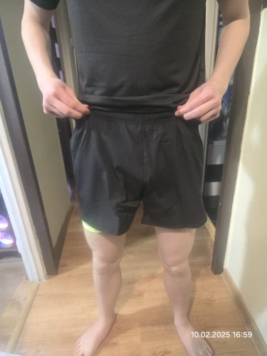 Men's Running Shorts Quick-drying Fitness Black Double Layer Shorts photo review