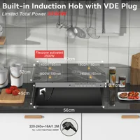 Встроенная индукционная варочная панель Karinear с 4 конфорками, мраморной вилкой и Flexzone, 3500 Вт, с сенсорным управлением, наклонником и предохранительным замком — изображение 2