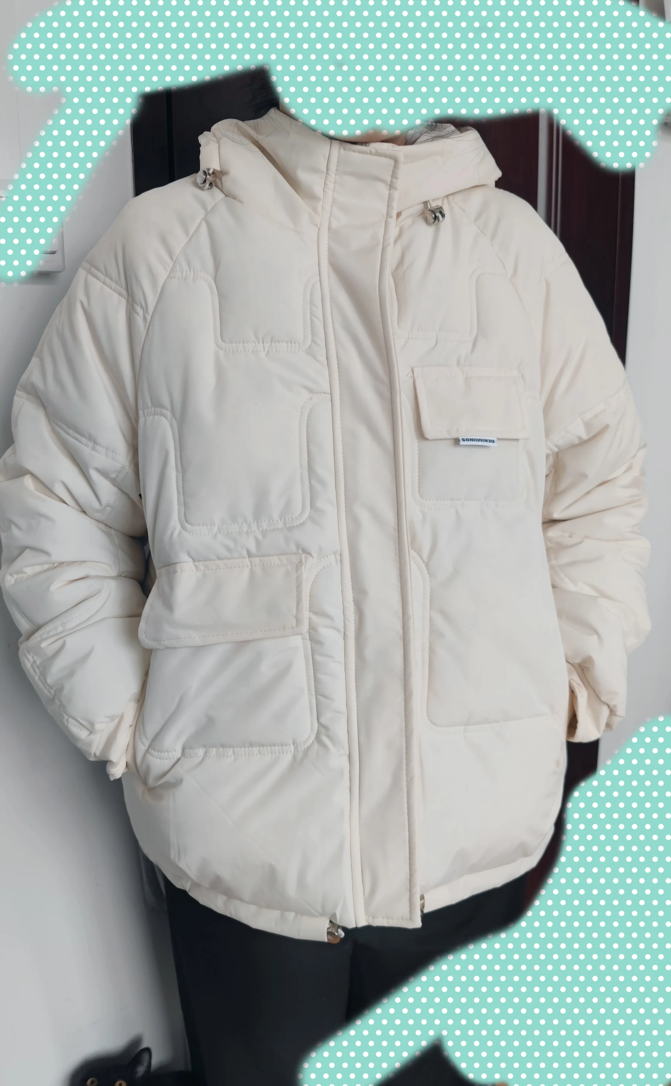 Winter Brief Paragraph Down Cotton-padded Jacket Female photo review