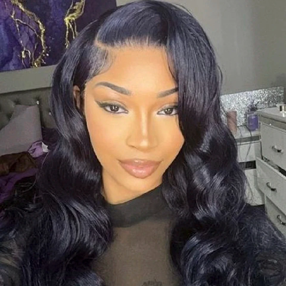 

14 inches, 150 Density Bob Women's Wig Body Wave Side Part Bob Wig, 13x4x1 HD Front Lace Pre-plucked Bob Wig 100% Human Hair,