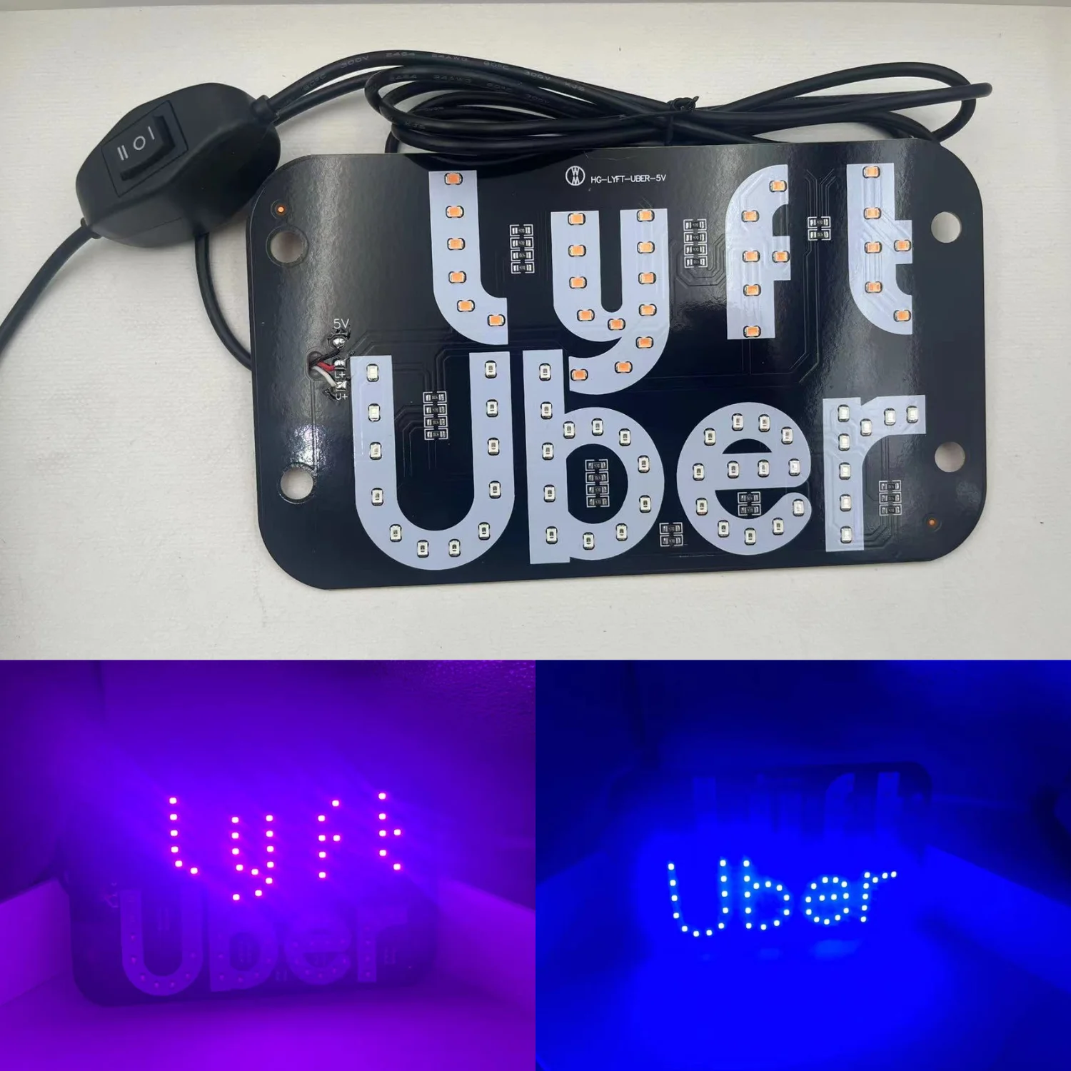 LED Light Decor, Taxi Flashing Hook on Car Window with DC12V Car Charger Inverter Taxi Light Lamp