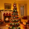 Foldable Christmas Tree Artificial Xmas Tree Adjustable Height 120-180cm for Office Home Living Room Winter Party Decor Ornament